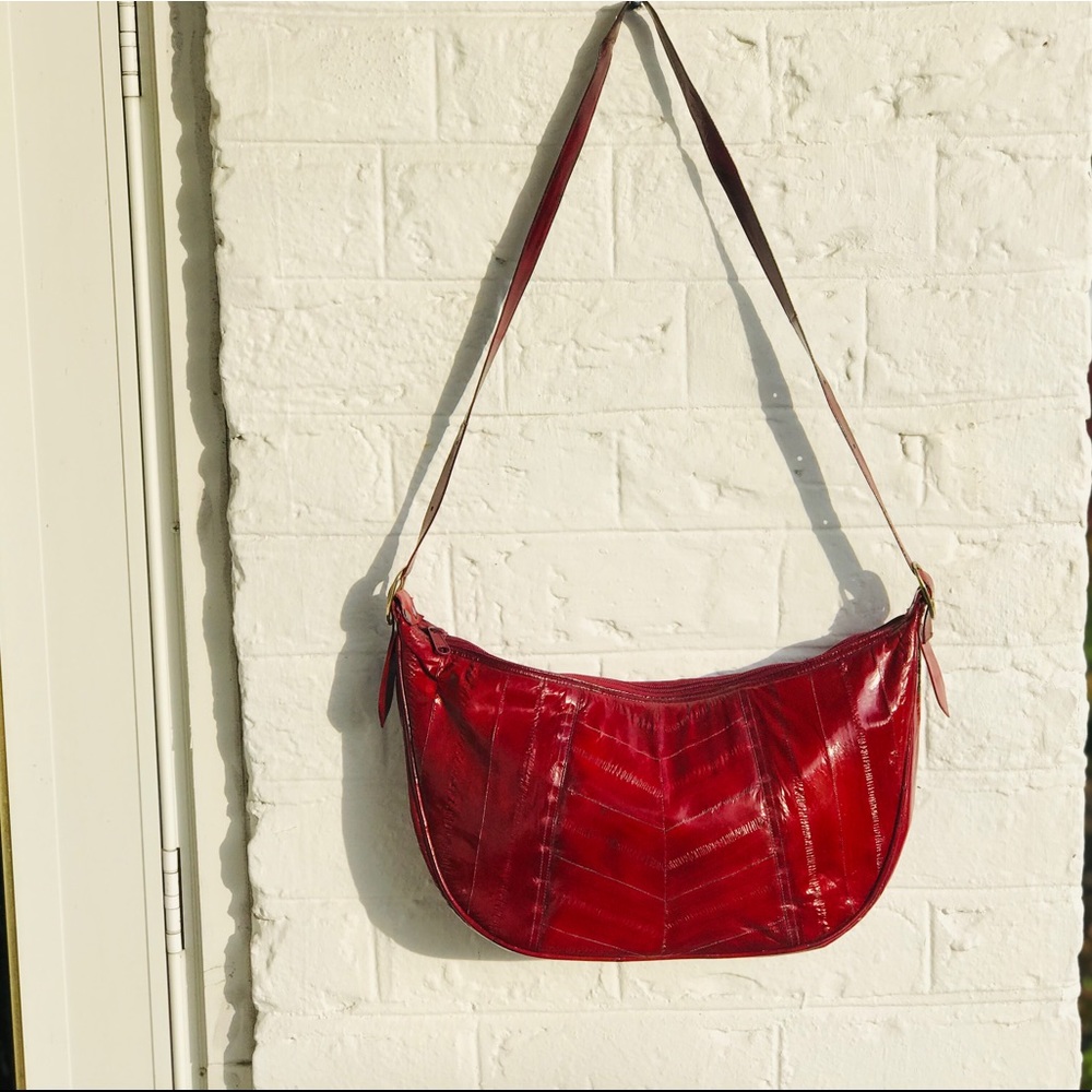 Genuine leather snakeskin bag